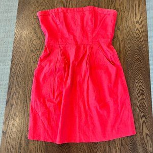 Theory Coral Tyrah Strapless Mini Dress with Pockets Size 4